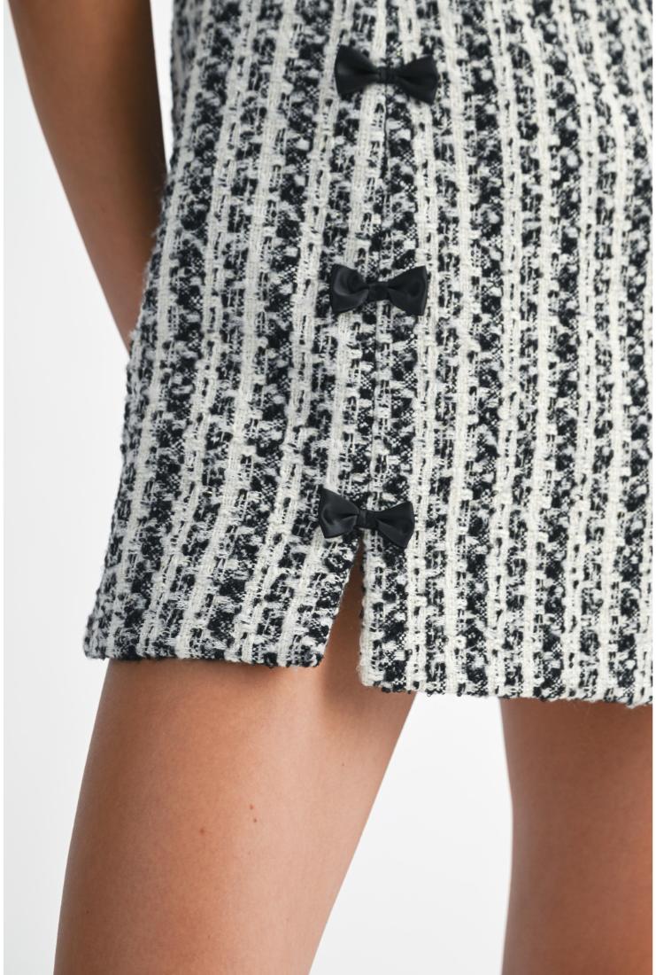 Tweed Square Neck Mini Dress